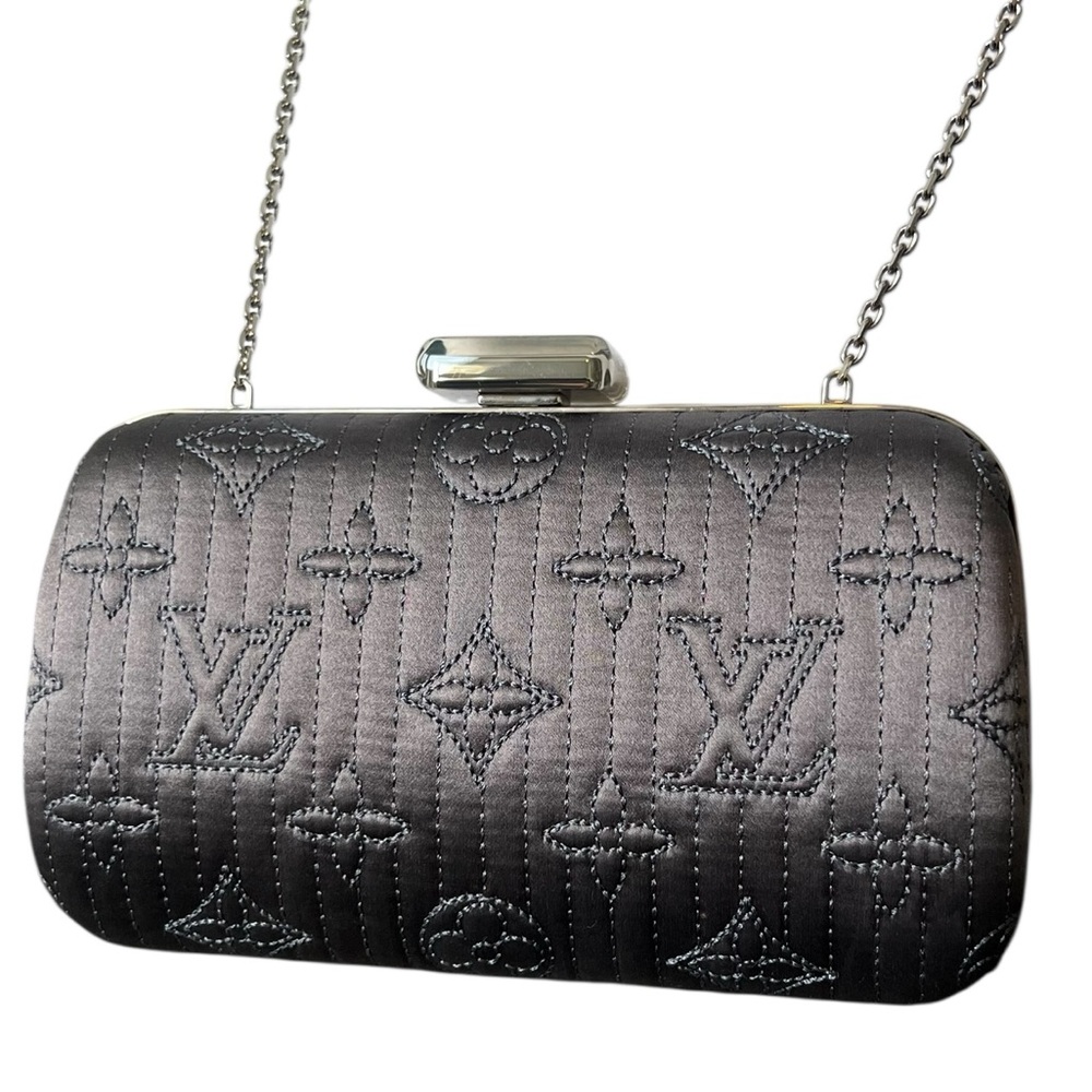 Limited edition Louis Vuitton Purple Gray Evening Clutch with chain strap - Picture 1 of 16